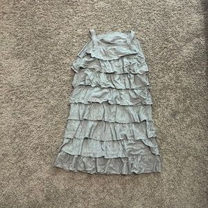 Girls Grey Ruffled Dress